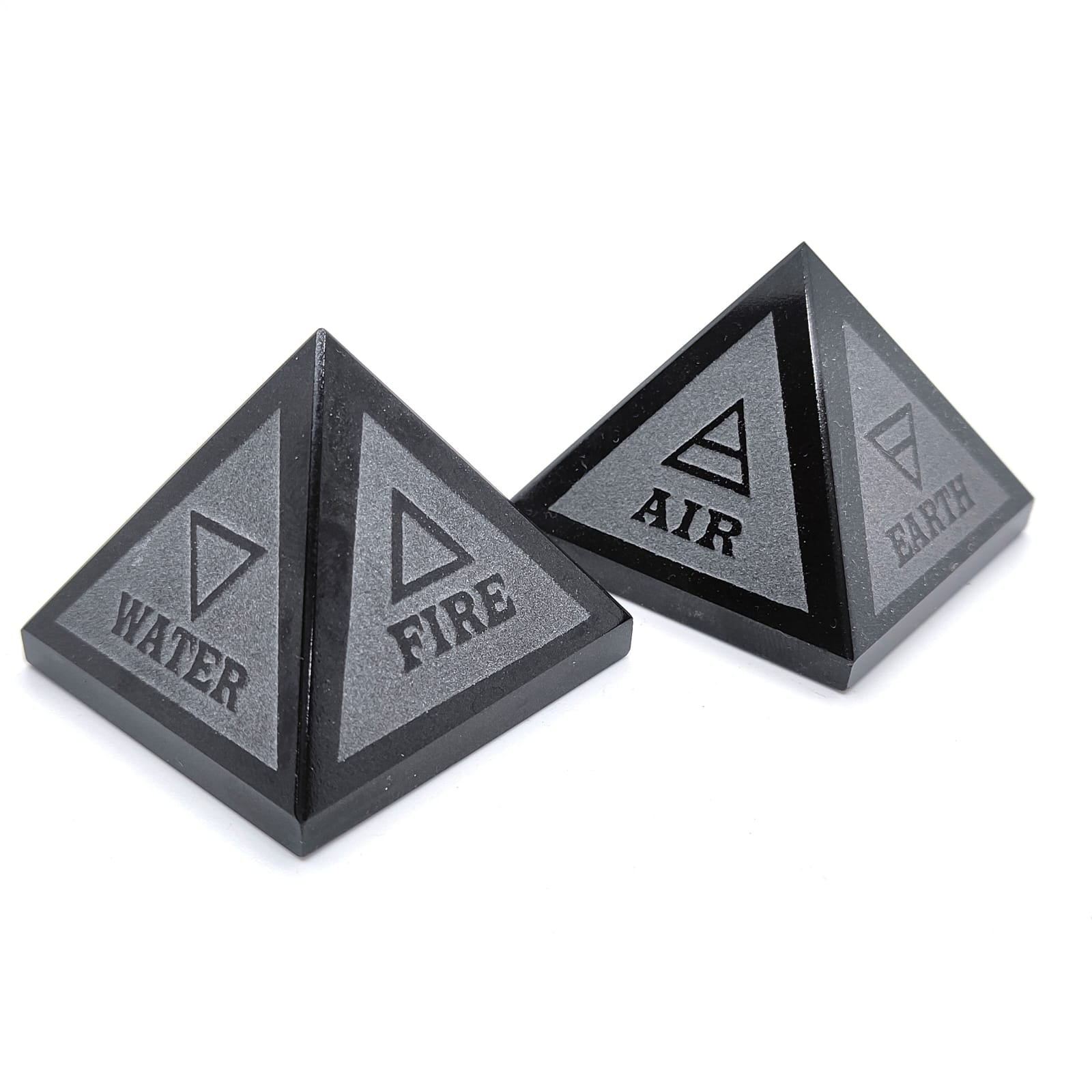 Black Agate Pyramid Natural With Certified